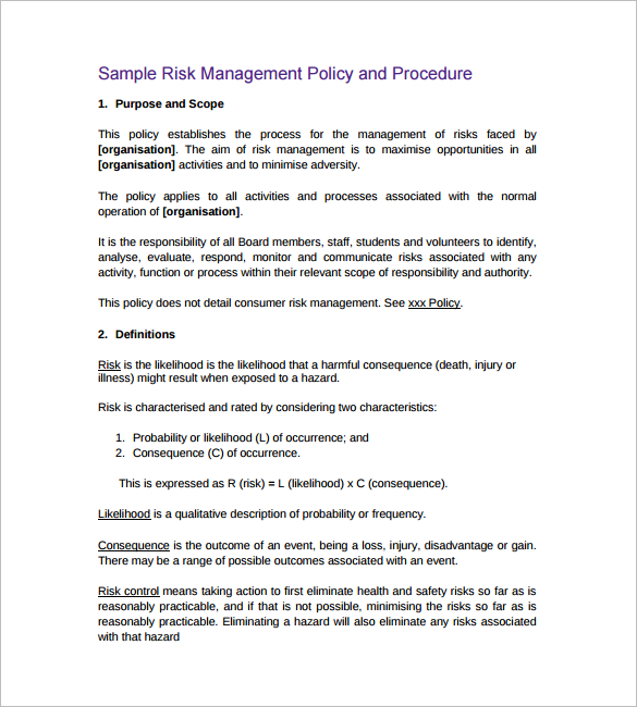 28+ Policy and Procedure Templates Free Word, PDF Download Examples