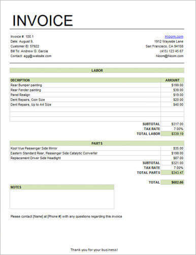 17+ Service Invoice Templates Free PDF, Word, Excel Format 