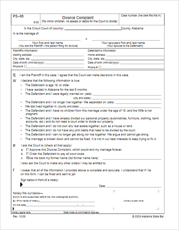 PA 250 Unit 5 Drafting a Divorce Complaint Assignment (Kaplan)