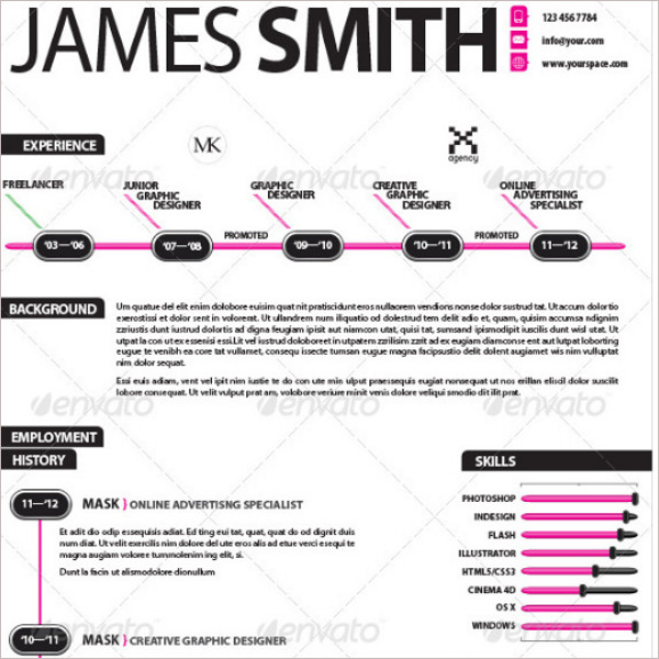 Infographic Resume Template Word from www.creativetemplate.net