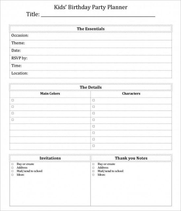 Birthday Party Planner Template from www.creativetemplate.net