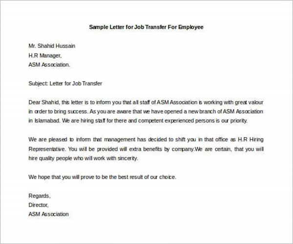 9 Transfer Request Letter Examples Pdf Doc Examples