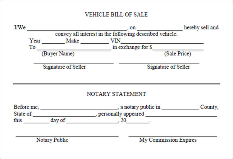 6+ Vehicle Bill Of Sale Templates Free PDF, Word Formats