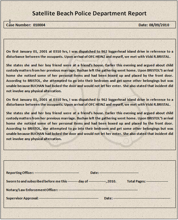 24+ Printable Police Report Templates Free PDF, Word Formats