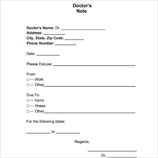 37+ Doctors Note Template Free PDF, Word Examples