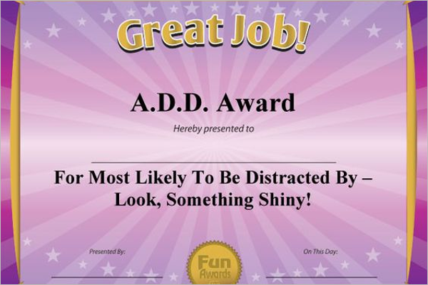 Printable Funny Certificate Template