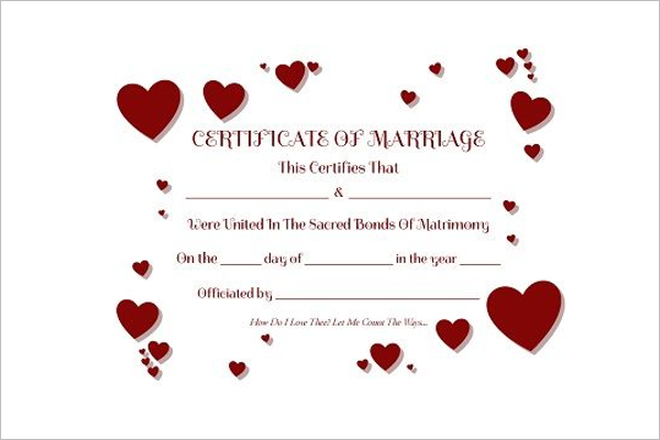 ColourfulÂ Marriage Certificate Template