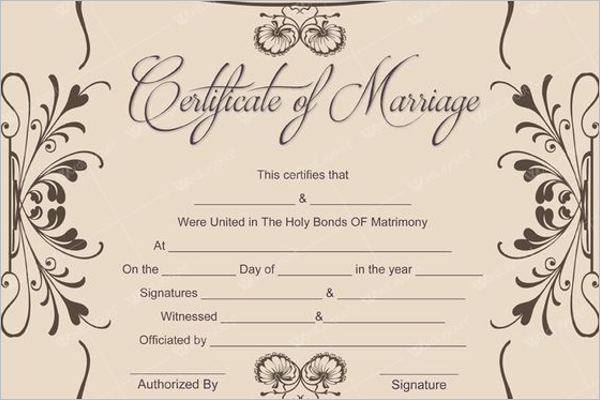 EditableÂ Marriage Certificate TemplateÂ 