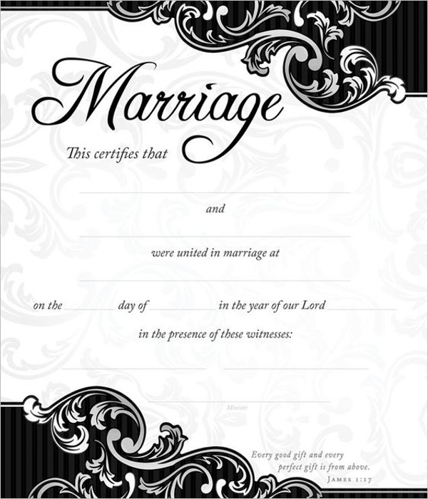 Wedding Certificate Format