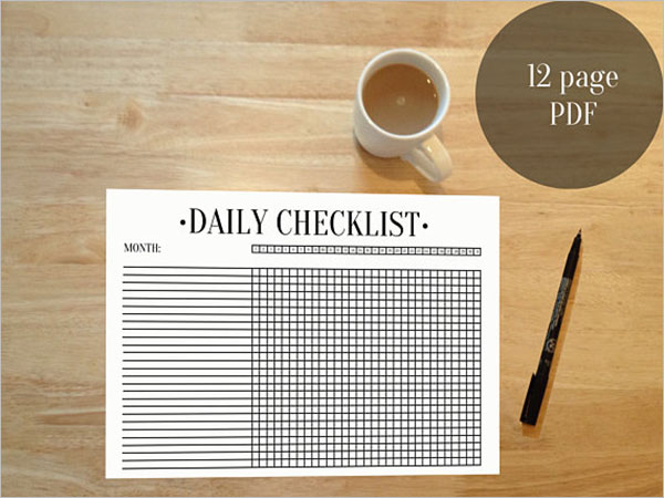 PDF Daily Checklist Template