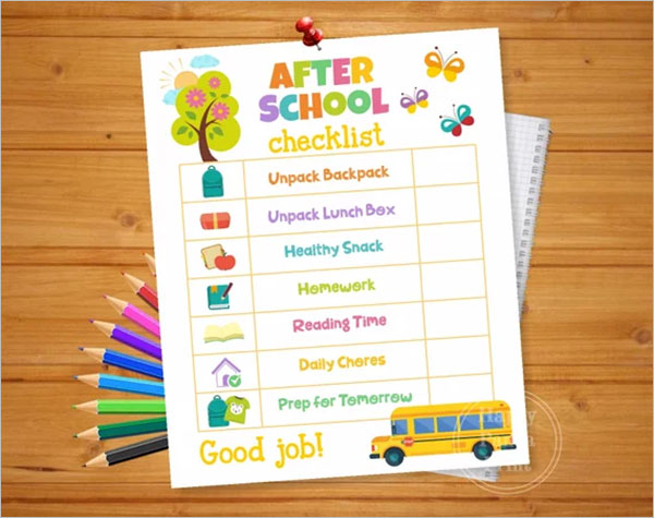 School Daily Checklist Template